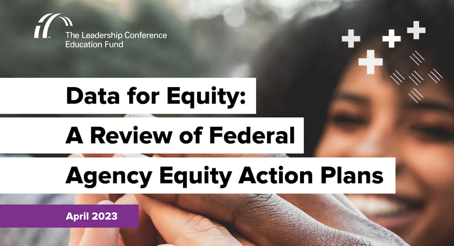 Data for Equity” Report Makes Recommendations to Federal Agencies on Improving Civil Rights Data Collection cover.